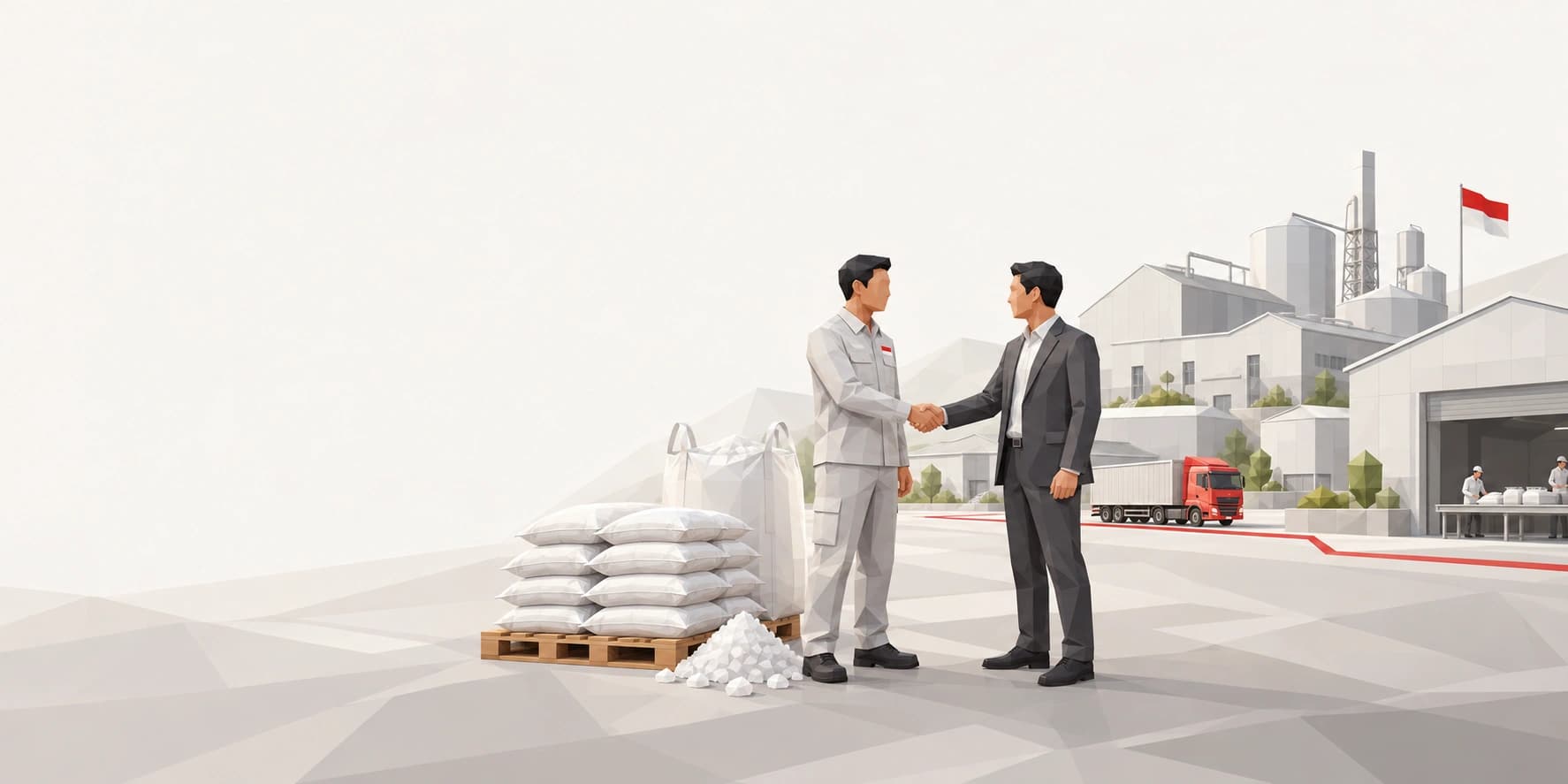 Ilustrasi perwakilan NGC dan mitra usaha berdiskusi melalui kerja sama pasokan untuk industri.
